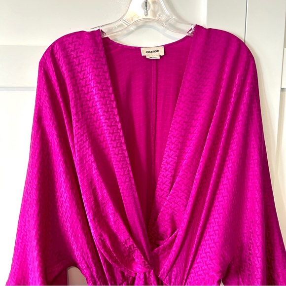 Zadig & Voltaire Women's Silk Cyclamen Pink Hailey Dress in Size XS - Picture 3 of 14